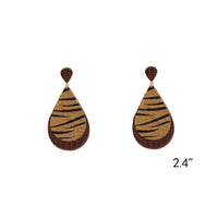 Genuine Leather & Calf Skin Teardrop Earrings