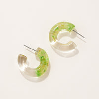 Pressed Flower Small Hoop Earrings