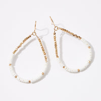 Shell Beads Oval Shaped Dangling Earrings