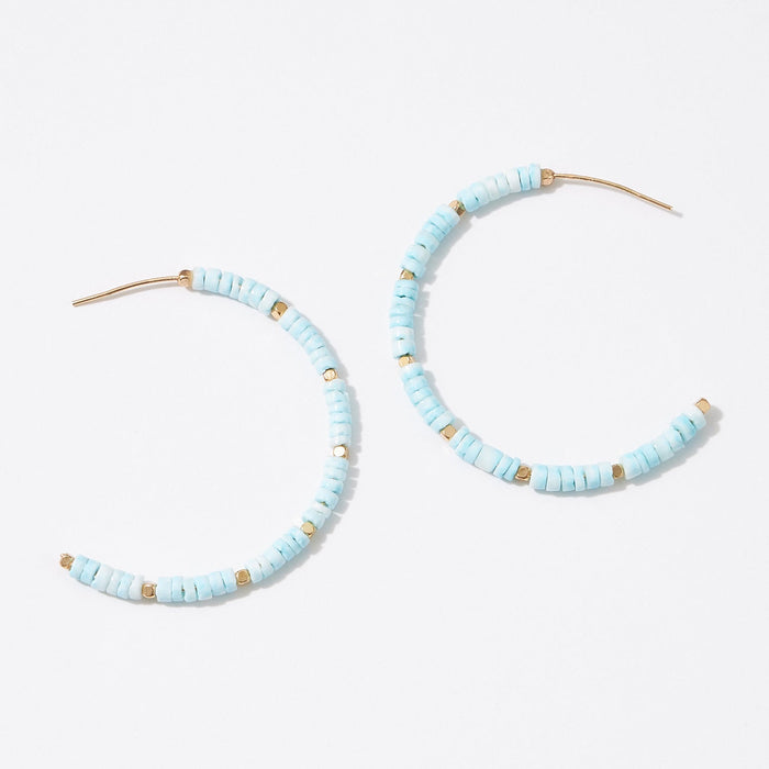 Heishe Shell Hoop Earring