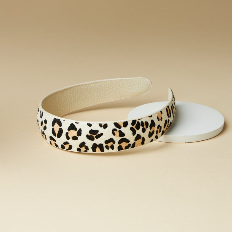genuine leather animal print headbands
