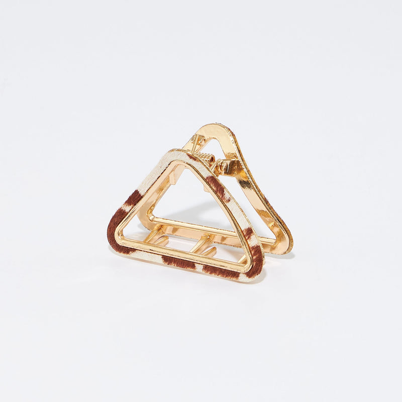 genuine leather small triangle claw hair clips