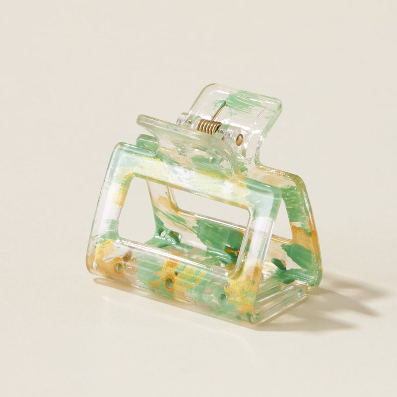 Gold Painted Rectangular Claw Hair Clips