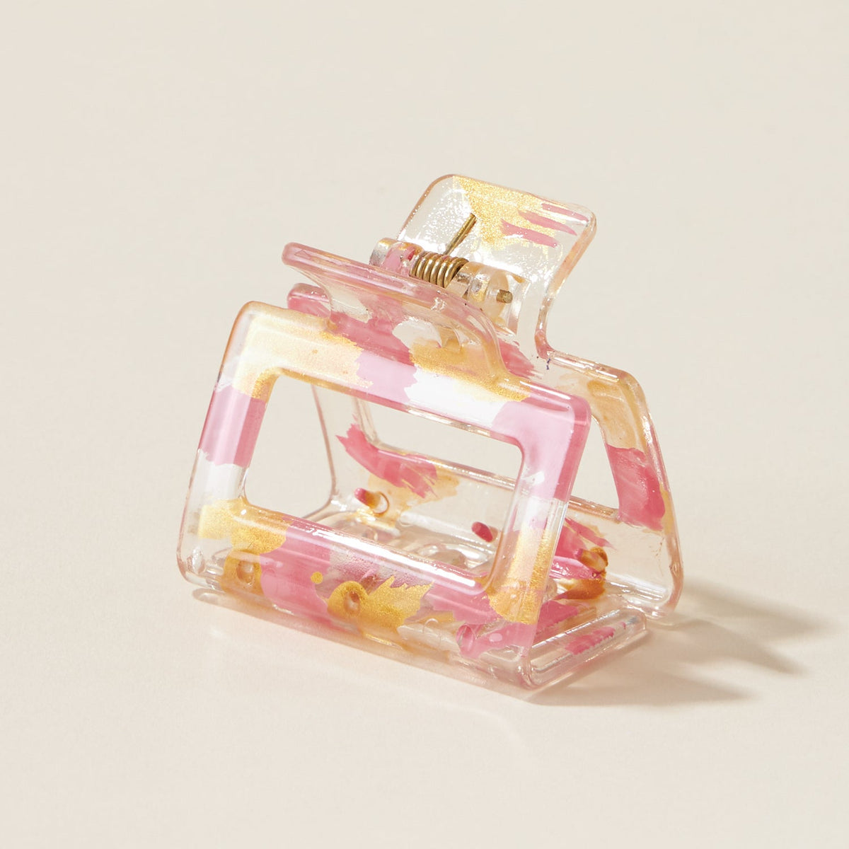 Gold Painted Rectangular Claw Hair Clips