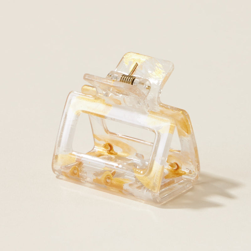 Gold Painted Rectangular Claw Hair Clips