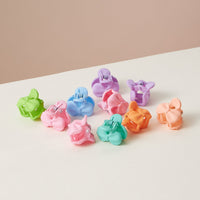 10 Pcs Ribbon Rubber Coated Mini Claw Hair Clips
