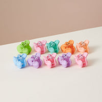 10 Pcs Ribbon Rubber Coated Mini Claw Hair Clips