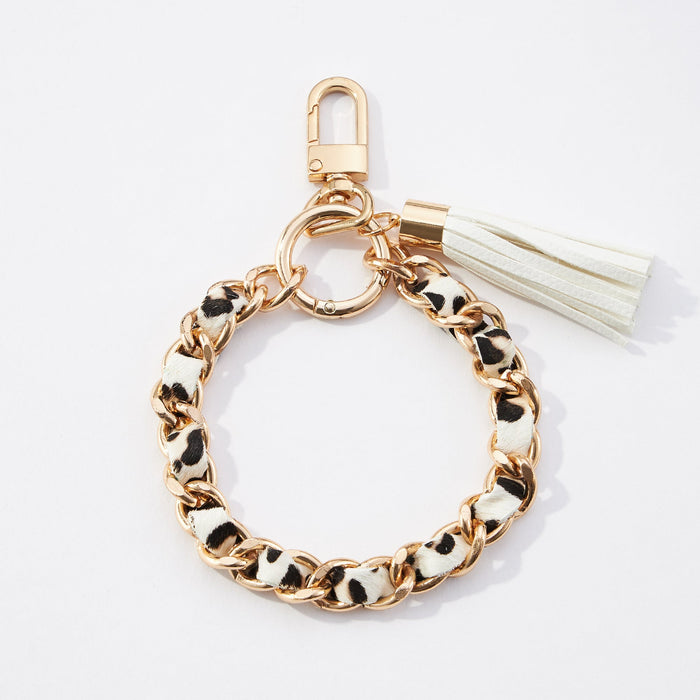 clay beaded bracelet keychain