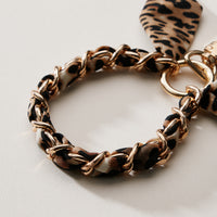 Silk Scarf Chain Wristlet Keychain – Gold Chain Acent