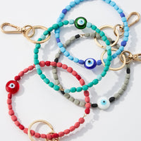 Evil Eye Silicone Coated Bracelet Keychains