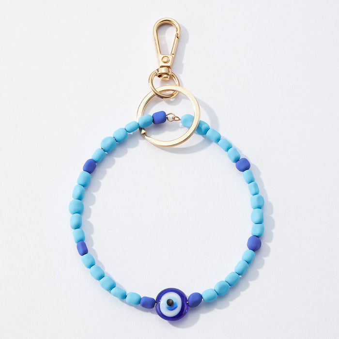 Evil Eye Silicone Coated Bracelet Keychains