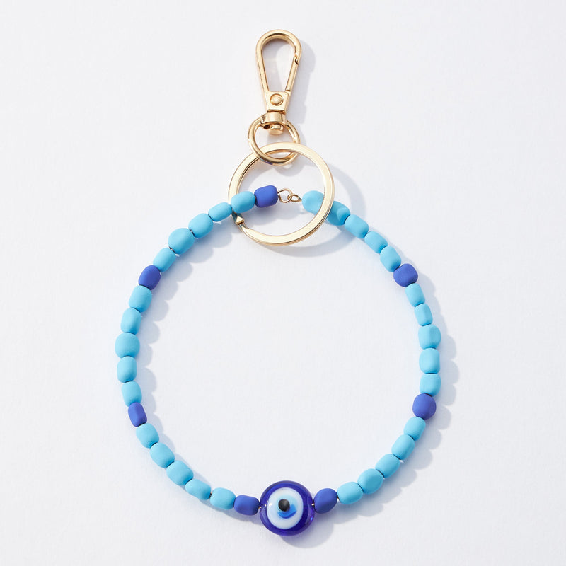 Evil Eye Silicone Coated Bracelet Keychains
