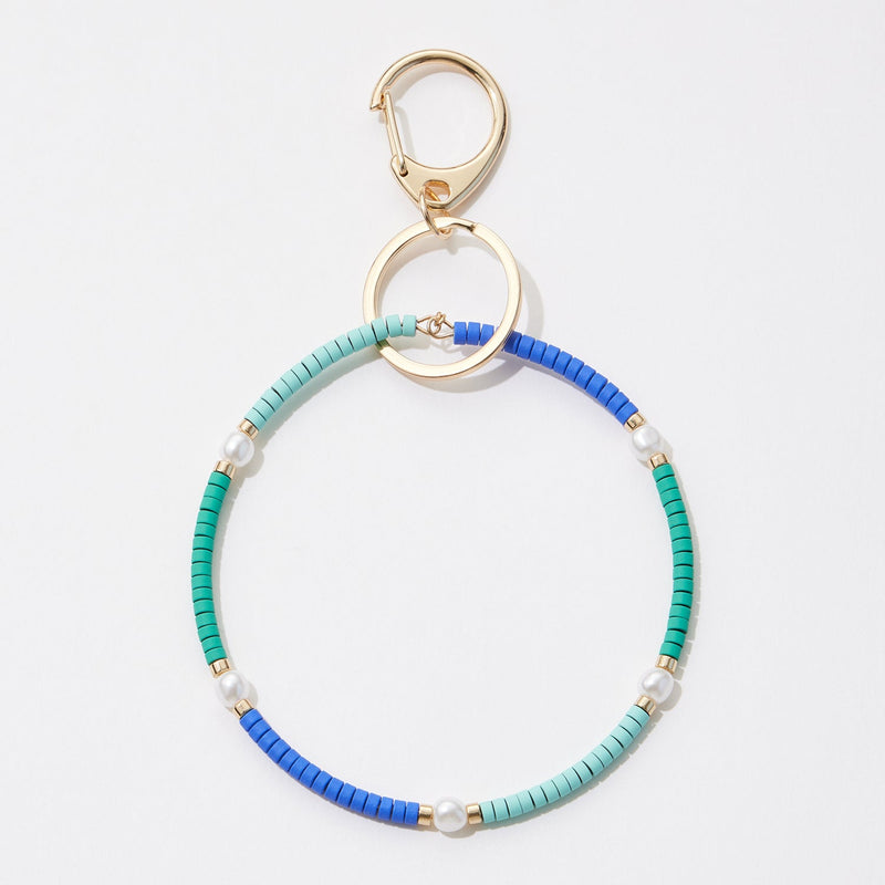 Silicone Coated Beads Wrist Keychain