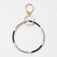 Silicone Coated Beads Wrist Keychain