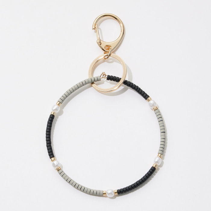 Silicone Coated Beads Wrist Keychain