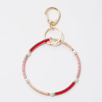 Silicone Coated Beads Wrist Keychain