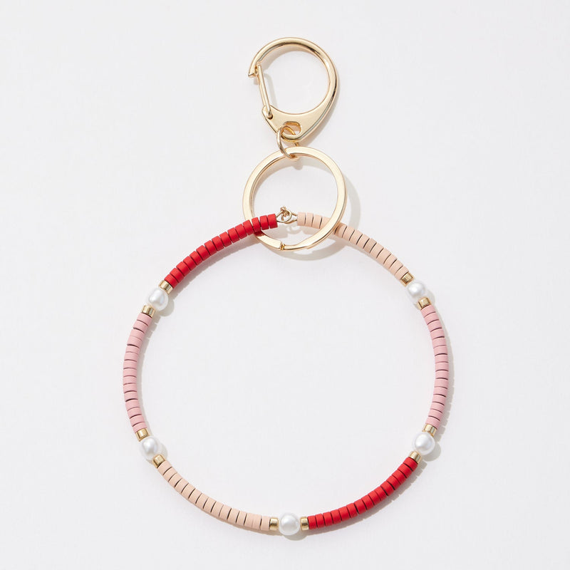Silicone Coated Beads Wrist Keychain