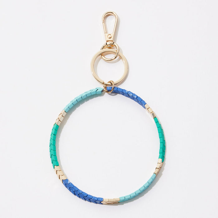 Silicone Coated Chevron Pattern Wrist Keychain