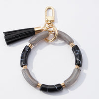 two tone resin wristlet keychains