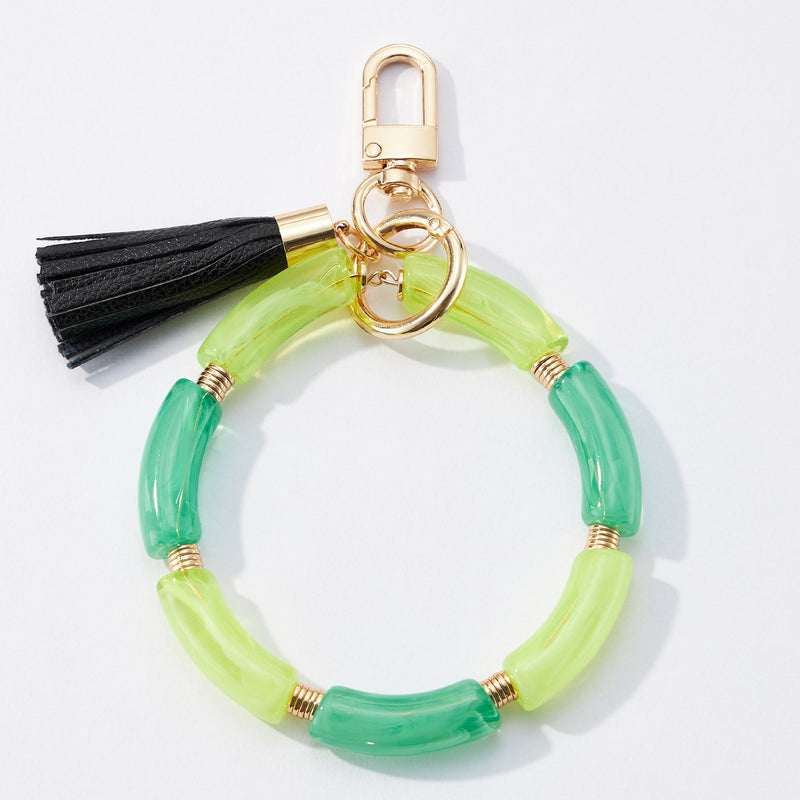 two tone resin wristlet keychains