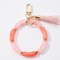 two tone resin wristlet keychains