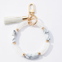 two tone resin wristlet keychains