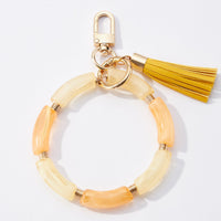 two tone resin wristlet keychains