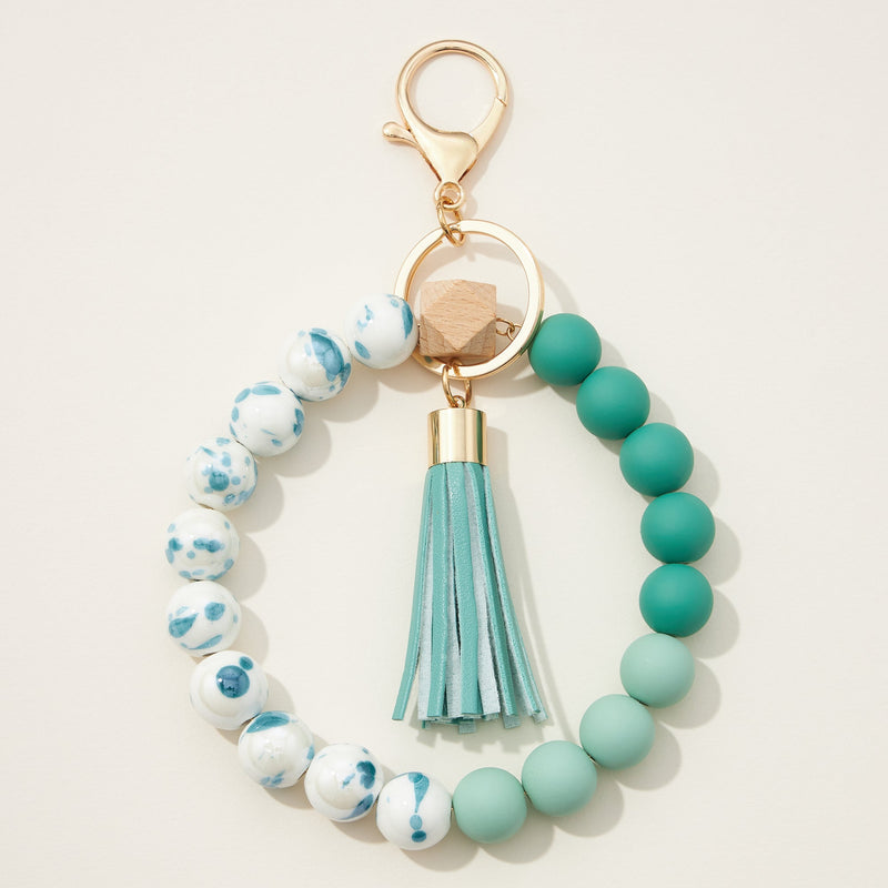 ball games silicone coated bracelet keychains