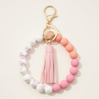 ball games silicone coated bracelet keychains