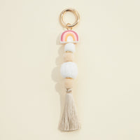 ceramic balls beaded keychain wristlet