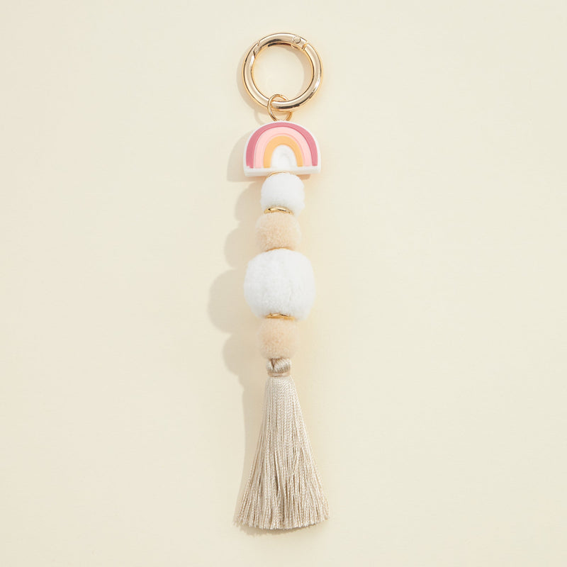 ceramic balls beaded keychain wristlet