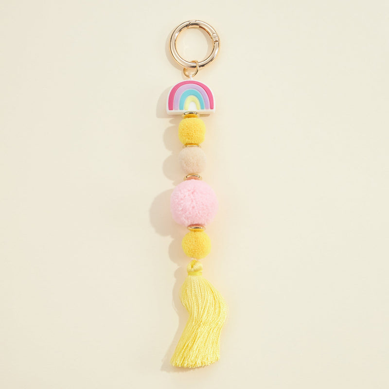 ceramic balls beaded keychain wristlet