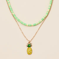Rubber Beaded Layered Necklace