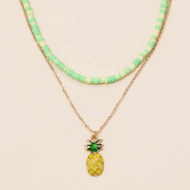 Rubber Beaded Layered Necklace