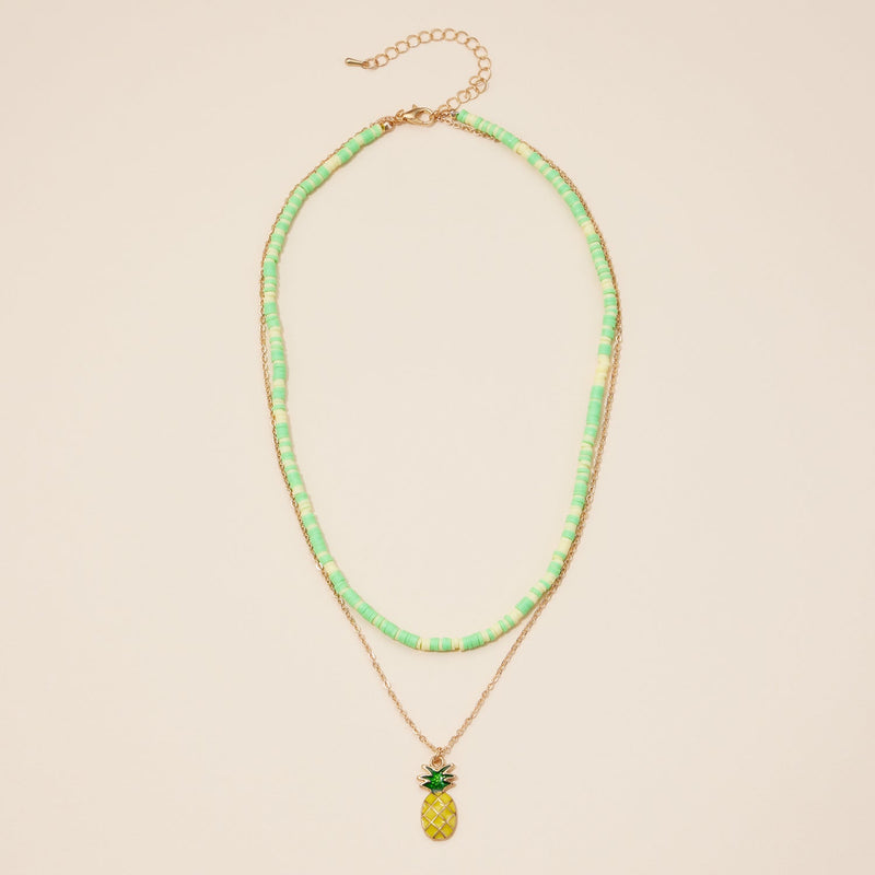 Rubber Beaded Layered Necklace