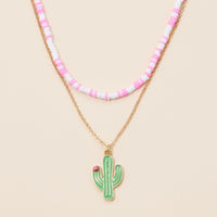Rubber Beaded Layered Necklace