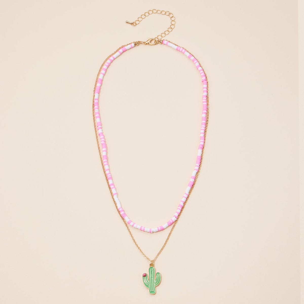 Rubber Beaded Layered Necklace