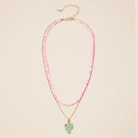 Rubber Beaded Layered Necklace