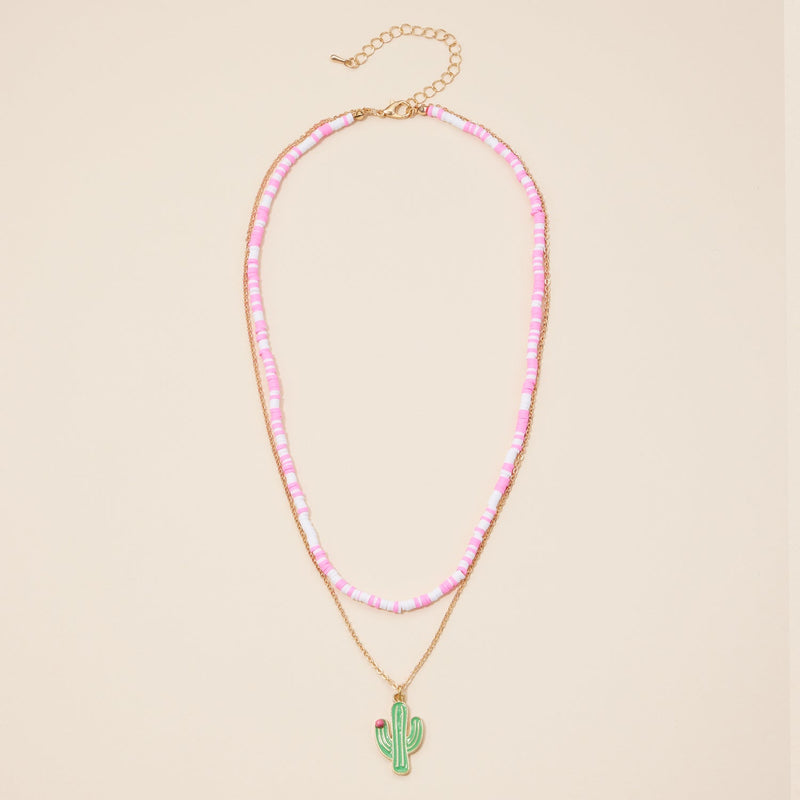 Rubber Beaded Layered Necklace