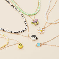 Rubber Beaded Layered Necklace