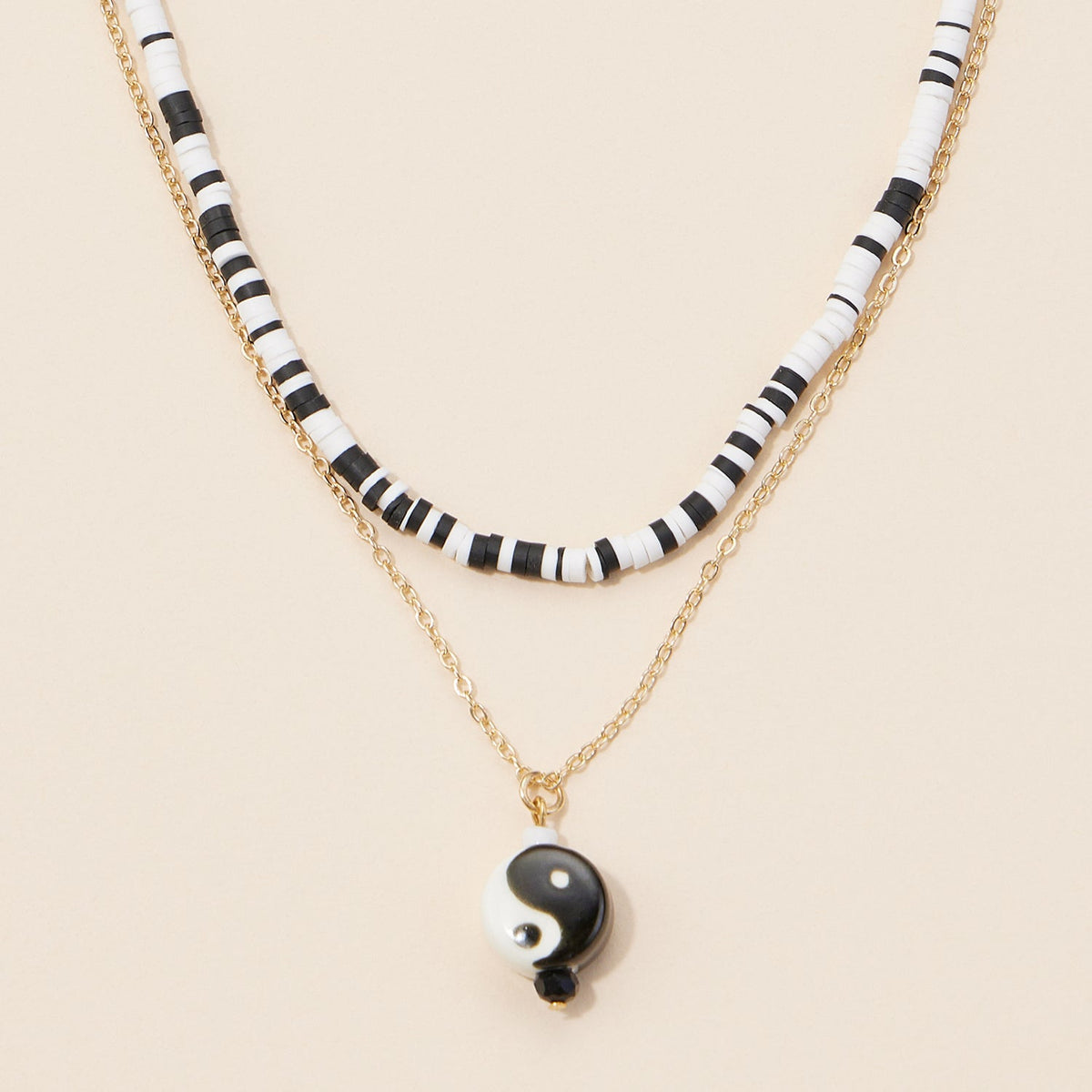 Rubber Beaded Layered Necklace