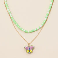 Rubber Beaded Layered Necklace