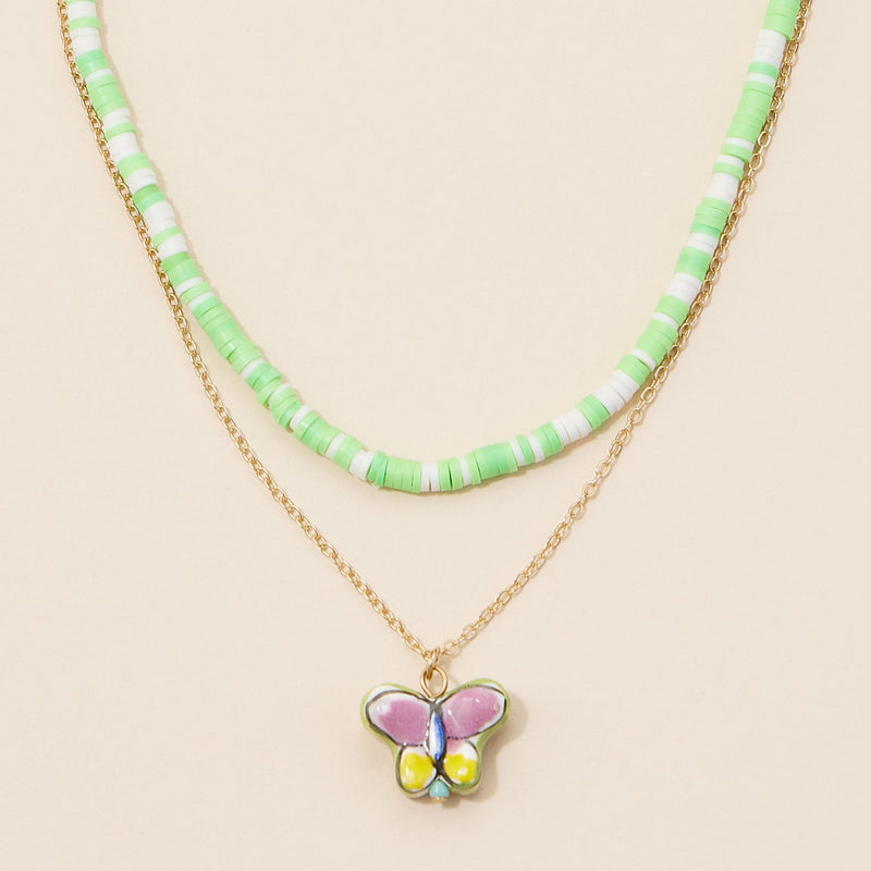 Rubber Beaded Layered Necklace