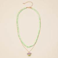 Rubber Beaded Layered Necklace