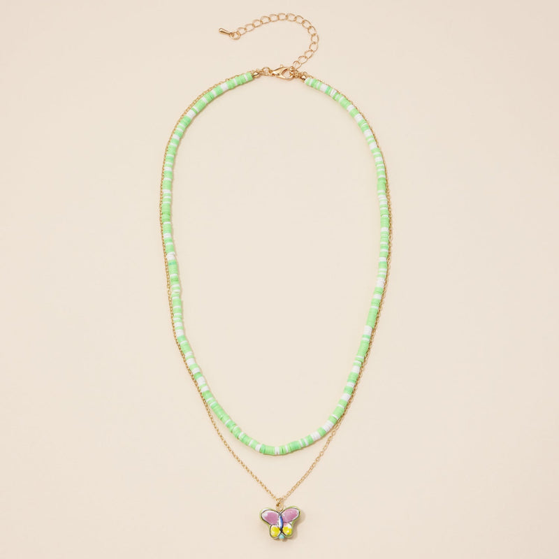 Rubber Beaded Layered Necklace