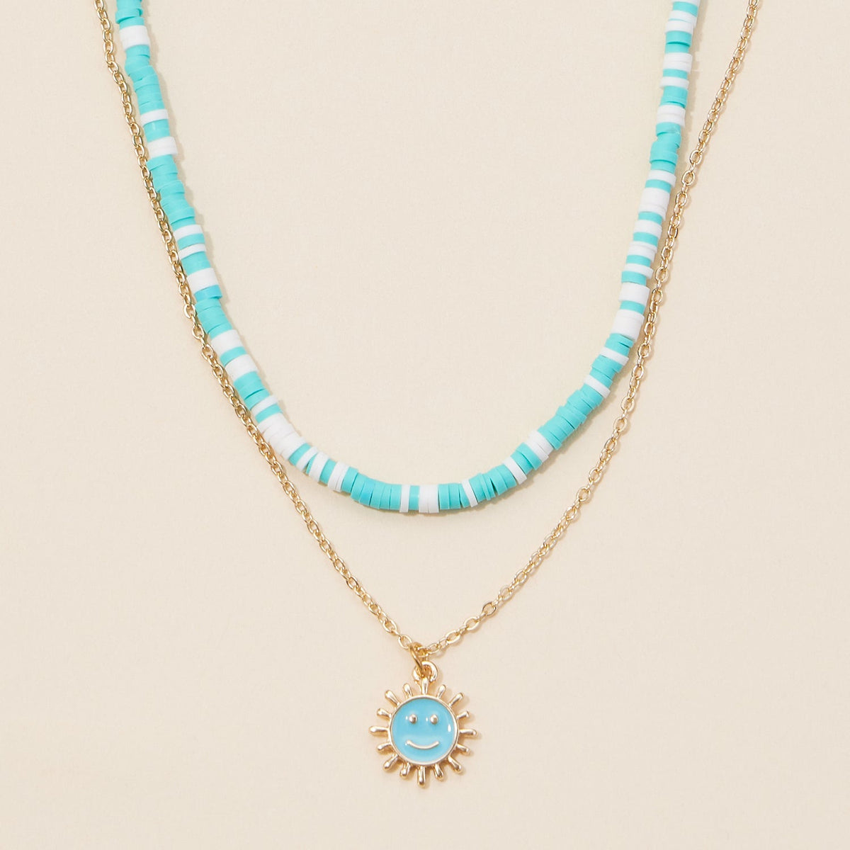 Rubber Beaded Layered Necklace