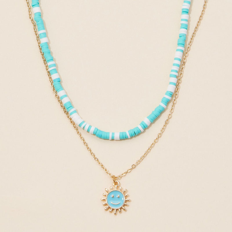 Rubber Beaded Layered Necklace