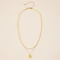 Rubber Beaded Layered Necklace