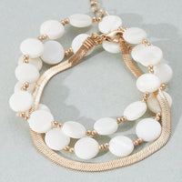 Hexagon Mother of Pearl Set Bracelet