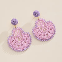 Raffia Fan Statement Earrings – Lightweight Boho Drop Earrings